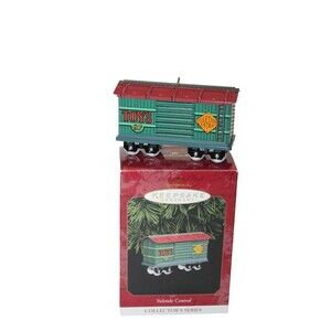 Hallmark Keepsake Ornament Yuletide Central Train 1997 Pressed Tin #4 in Series